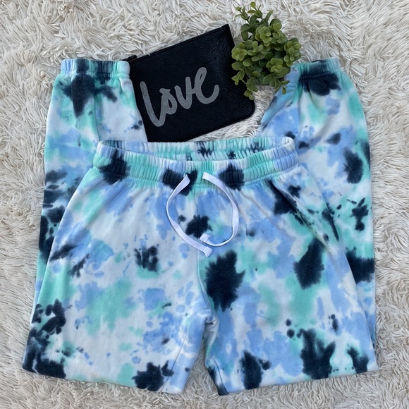 Reflex Fleece Tie Dye Joggers 💗 Blue & Mint - Picture 4 of 15